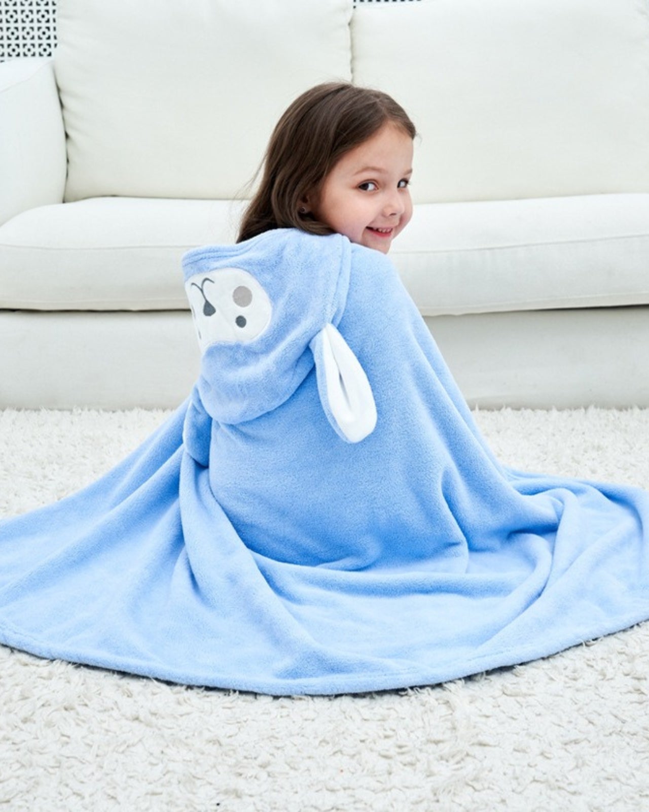 Blue Llama Bath Cape | Soft, Comfortable Coverage for Kids