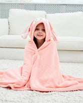 Kids Pink Rabbit Bath Cape | Soft Lightweight Pool Cover-up