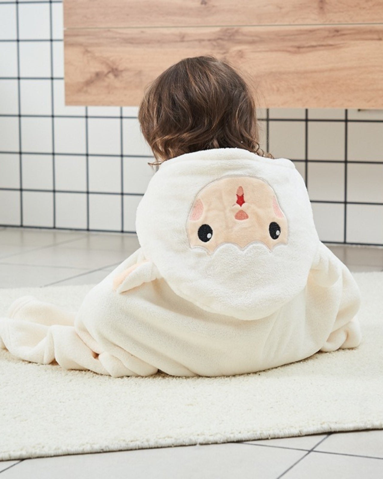 Children's Bath Cape | Soft White Sheep Design