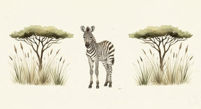 Detailed African safari giraffe mural wallpaper design pattern showing elegant wildlife artwork by Kids-Mundo