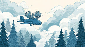 Detailed airplane and woodland forest mural wallpaper design pattern by Kids-Mundo