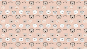 Detailed animal faces mural wallpaper design pattern showing bears lions hedgehogs by Kids-Mundo