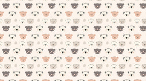 Detailed animal heads mural wallpaper design pattern showing bears and hedgehogs by Kids-Mundo