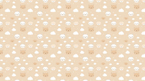 Detailed animal heads and clouds mural wallpaper design pattern with cute characters by Kids-Mundo