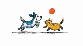 Detailed dog and cat mural wallpaper design pattern with sketch-style illustration by Kids-Mundo