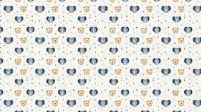 Detailed elephant and lion safari mural wallpaper design pattern with stars by Kids-Mundo