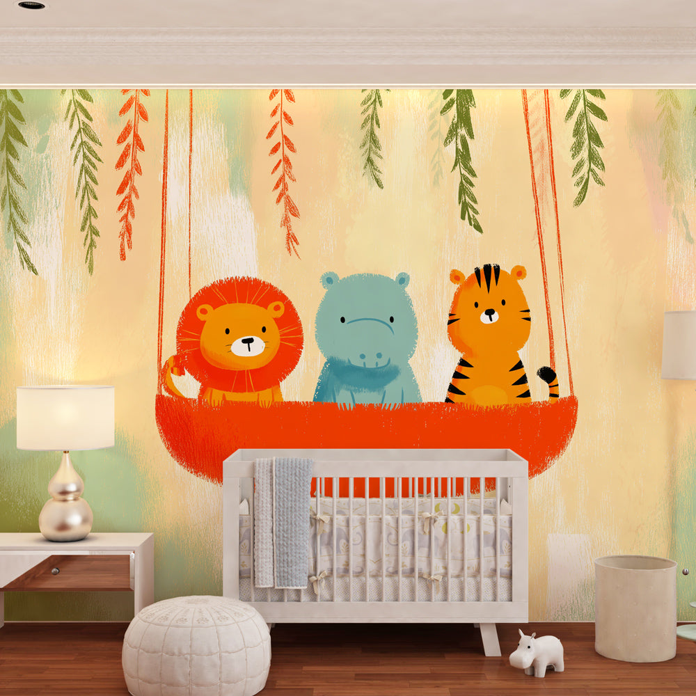 Charming woodland animals mural wallpaper for children's bedroom creating magical space by Kids-Mundo