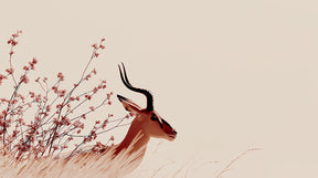 Detailed antelope mural wallpaper design pattern with botanical elements by Kids-Mundo