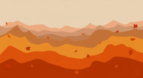 Detailed autumn mountain landscape mural wallpaper design pattern by Kids-Mundo