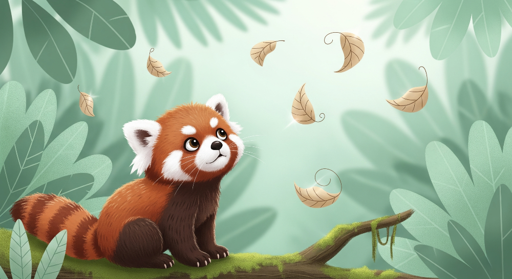 Baby Red Panda in the Forest Wall Mural