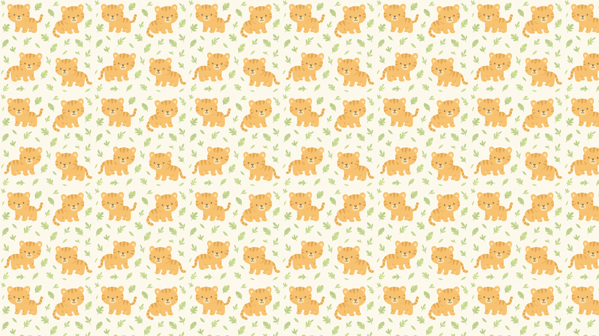 Playful Baby Tiger Cubs Pattern Wall Mural