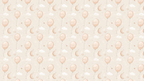 Detailed balloon and cloud mural wallpaper design pattern with stars and moons by Kids-Mundo