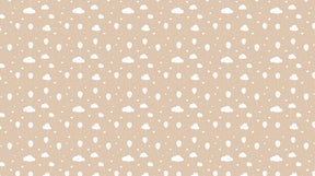 Detailed balloon and cloud mural wallpaper design pattern on beige background by Kids-Mundo