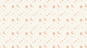 Detailed balloon dreams mural wallpaper design pattern with stars and moons by Kids-Mundo