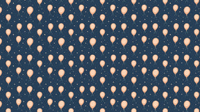 Detailed balloon and stars mural wallpaper design pattern on blue background by Kids-Mundo