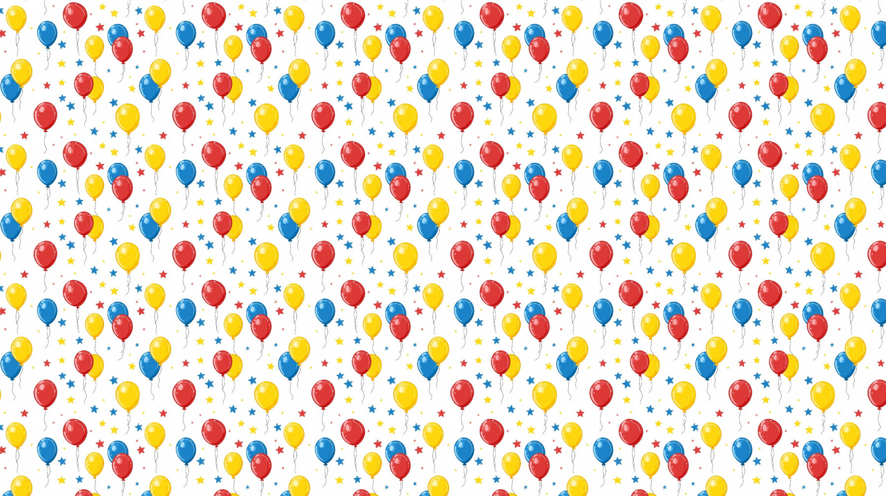Detailed balloon mural wallpaper design pattern showing colorful balloons and stars by Kids-Mundo