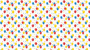 Detailed balloon mural wallpaper design pattern showing colorful balloons and stars by Kids-Mundo