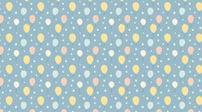 Detailed balloon mural wallpaper design pattern with pastel colors and stars by Kids-Mundo