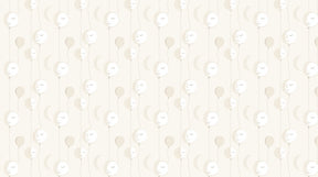 Detailed balloon mural wallpaper design pattern with whimsical faces by Kids-Mundo