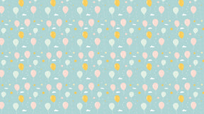 Detailed balloon and cloud mural wallpaper design pattern with pastel colors by Kids-Mundo