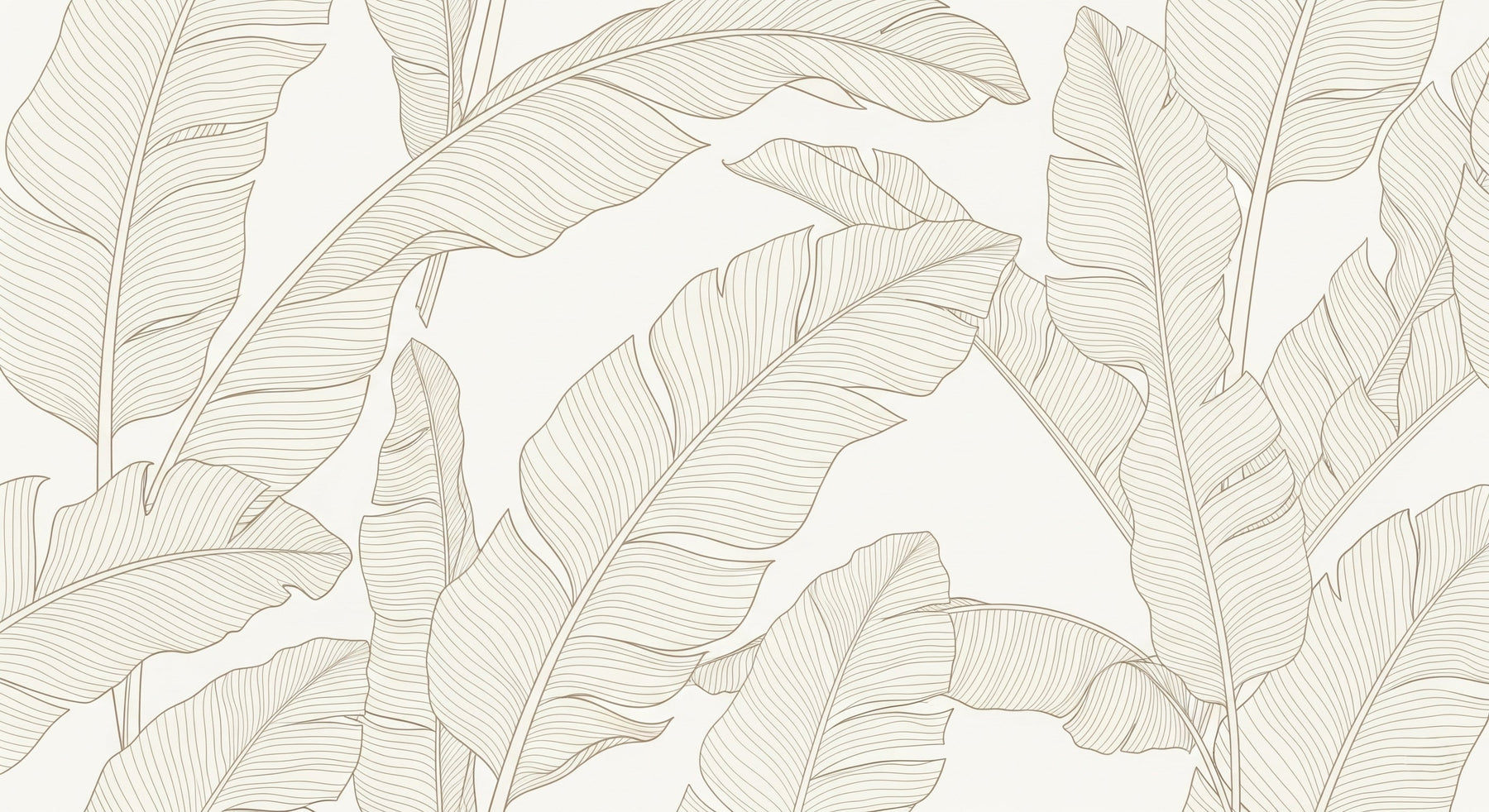 Detailed banana leaf mural wallpaper design pattern with elegant botanical motifs by Kids-Mundo