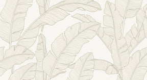 Detailed banana leaf mural wallpaper design pattern with elegant botanical motifs by Kids-Mundo