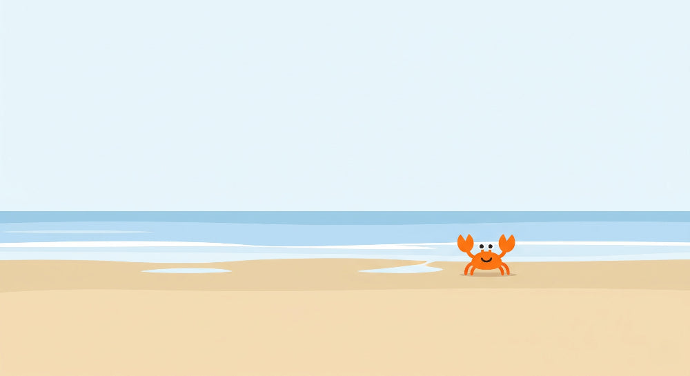 Detailed beach crab mural wallpaper design pattern with golden shores by Kids-Mundo