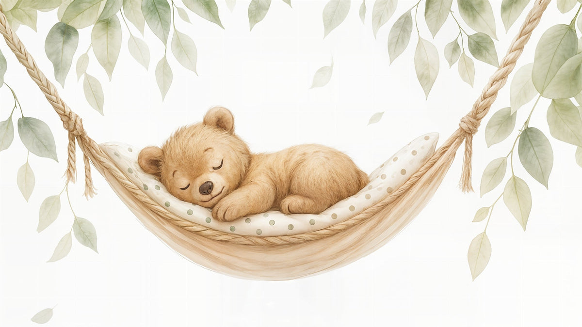 Sleeping Bear Cub in a Hammock Wall Mural