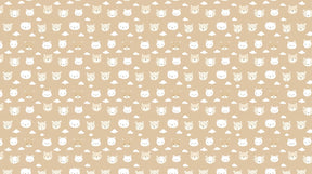 Detailed bear face mural wallpaper design pattern with floating clouds on beige background by Kids-Mundo
