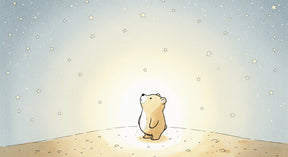 Detailed bear stars mural wallpaper design pattern showing teddy bear under starlit sky by Kids-Mundo