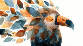 Detailed tropical bird and luminous foliage mural wallpaper design pattern by Kids-Mundo