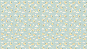 Detailed birds mural wallpaper design pattern showing smiling characters and cloud motifs by Kids-Mundo
