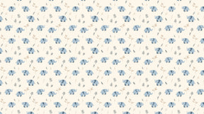 Detailed blue elephant and botanical leaves mural wallpaper design pattern by Kids-Mundo