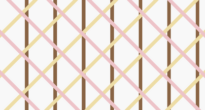Kids-Mundo flat artwork of the blush pink and cream diamond trellis wall mural design.