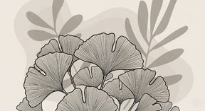 Detailed botanical leaves mural wallpaper design pattern with black leaves on soft background by Kids-Mundo
