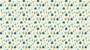 Detailed botanical plants mural wallpaper design pattern with colorful flowers and leaves by Kids-Mundo