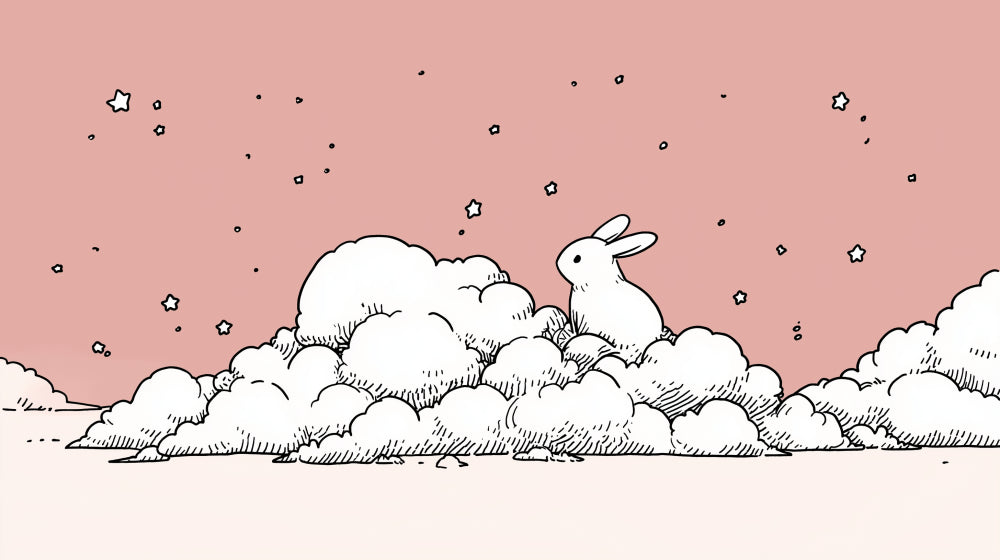 Detailed bunny cloud starry mural wallpaper design pattern by Kids-Mundo