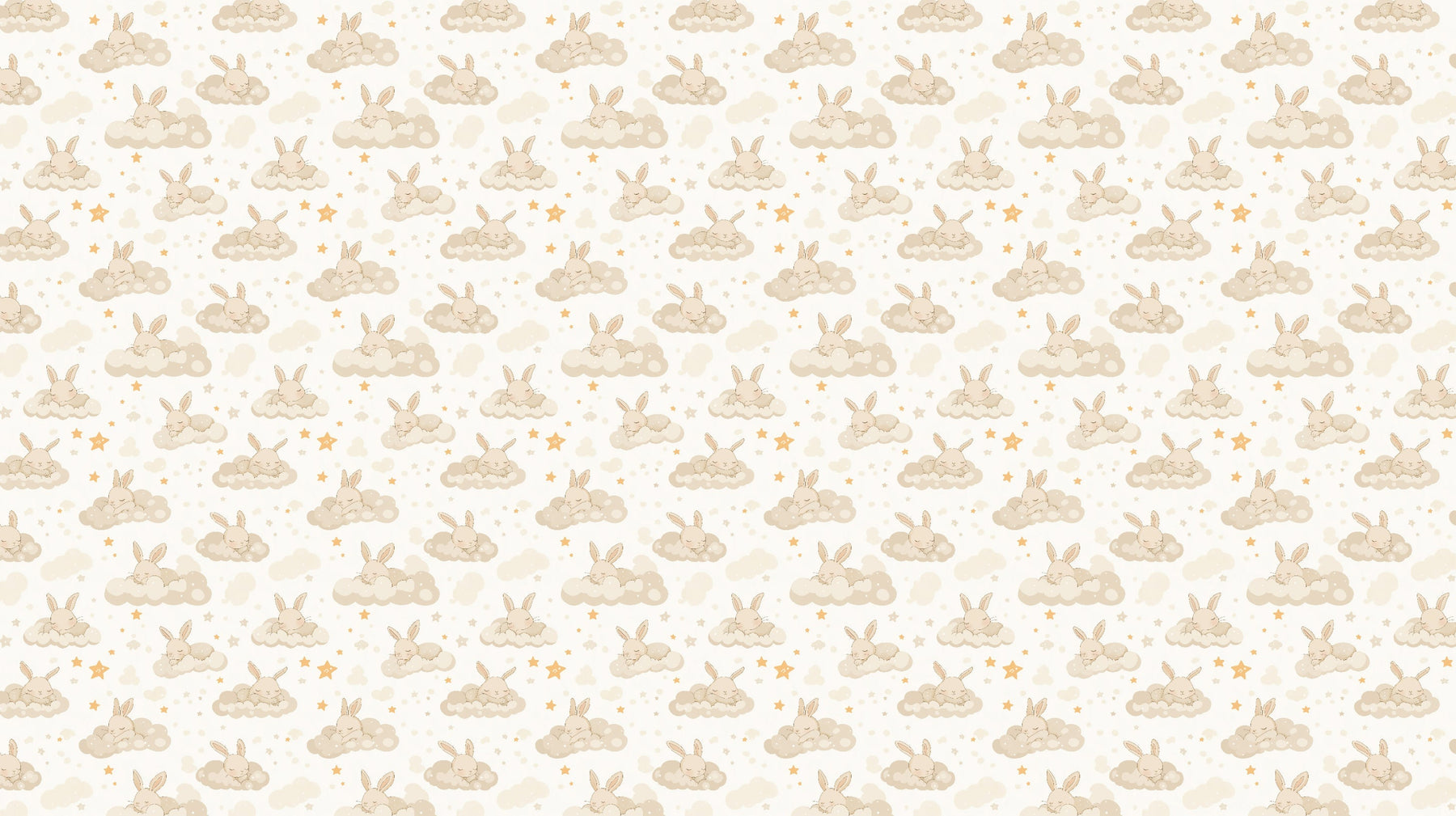 Detailed bunny cloud mural wallpaper design pattern showing rabbits on clouds by Kids-Mundo