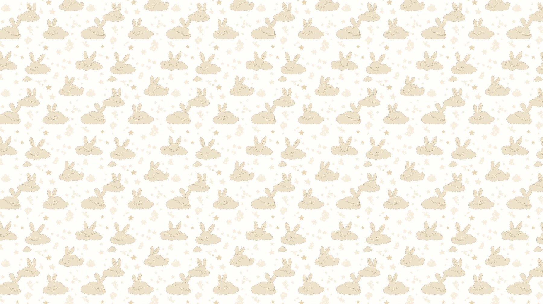 Detailed bunny clouds mural wallpaper design pattern with sleeping rabbits and stars by Kids-Mundo