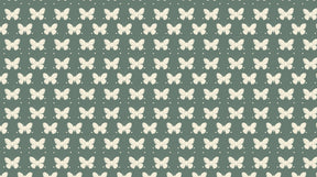 Detailed white butterfly mural wallpaper design pattern on green background by Kids-Mundo