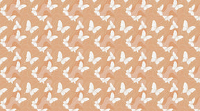 Detailed white butterfly mural wallpaper design pattern on warm background by Kids-Mundo