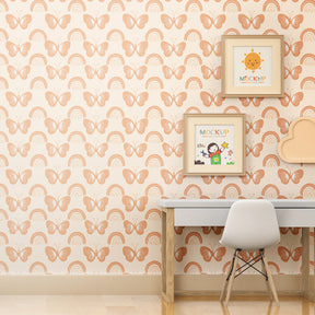 Soft butterfly and rainbow mural wallpaper transforming kids room with gentle colors
