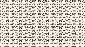 Detailed butterfly and rainbow mural wallpaper design pattern on beige background by Kids-Mundo