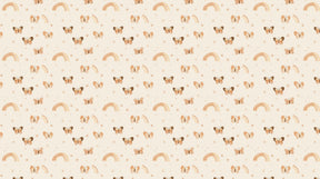 Detailed butterfly and rainbow garden mural wallpaper design pattern by Kids-Mundo