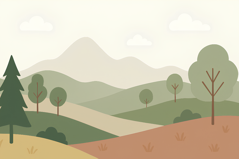 Calm Minimalist Mountain Landscape Wall Mural