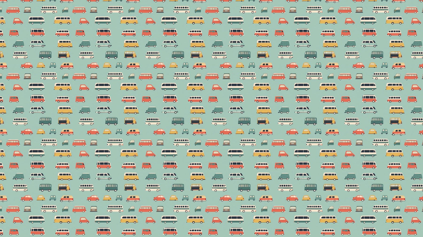 Detailed colorful car mural wallpaper design pattern on pastel background by Kids-Mundo