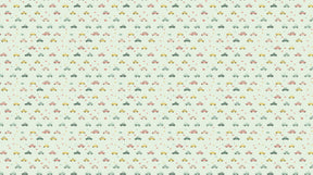 Detailed car pattern mural wallpaper design with pastel vehicles and hearts by Kids-Mundo