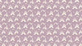 Detailed castle rainbow mural wallpaper design pattern with enchanted fairytale motifs by Kids-Mundo