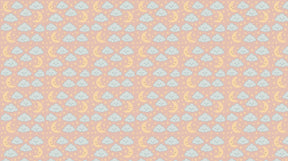 Detailed smiling clouds and moon mural wallpaper design pattern by Kids-Mundo