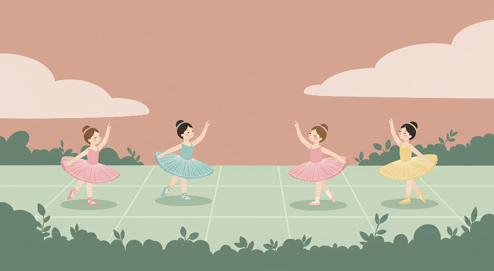 Dancing Ballerinas in the Meadow Wall Mural